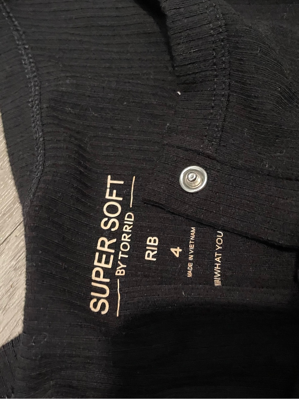 torrid Black Ribbed Henley Tank - Picture 2 of 2
